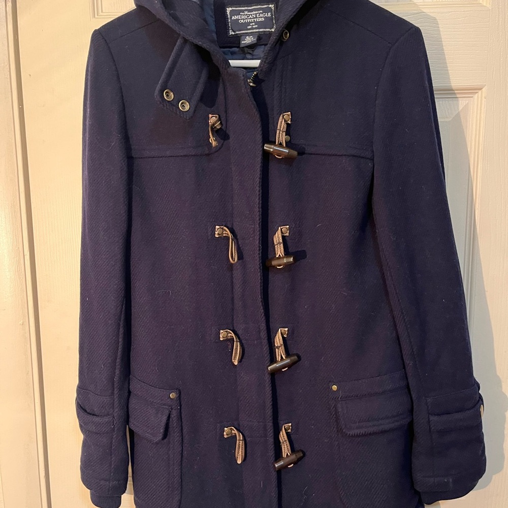 American Eagle Outfitters Dark Blue Toggle Jacket - Picture 2 of 6